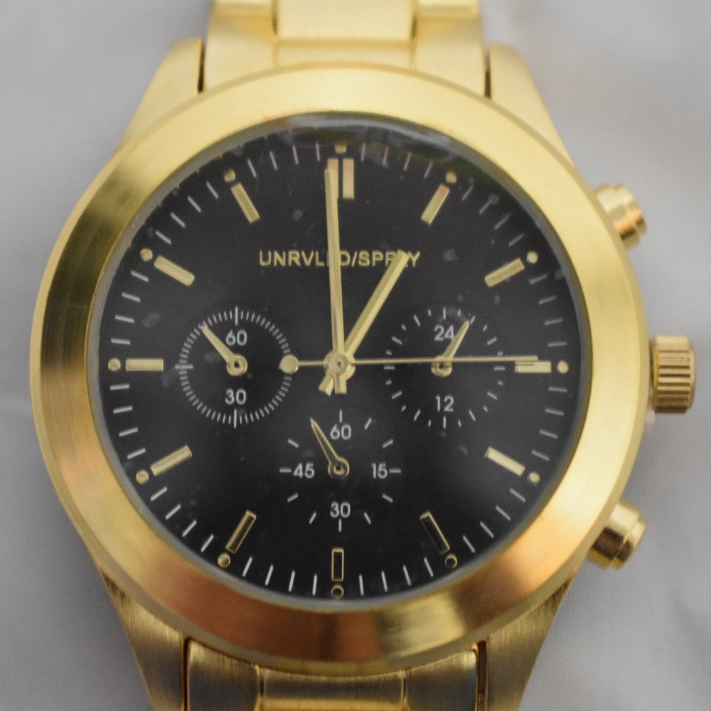 ASOS Gold Tone Bracelet with Black Dial